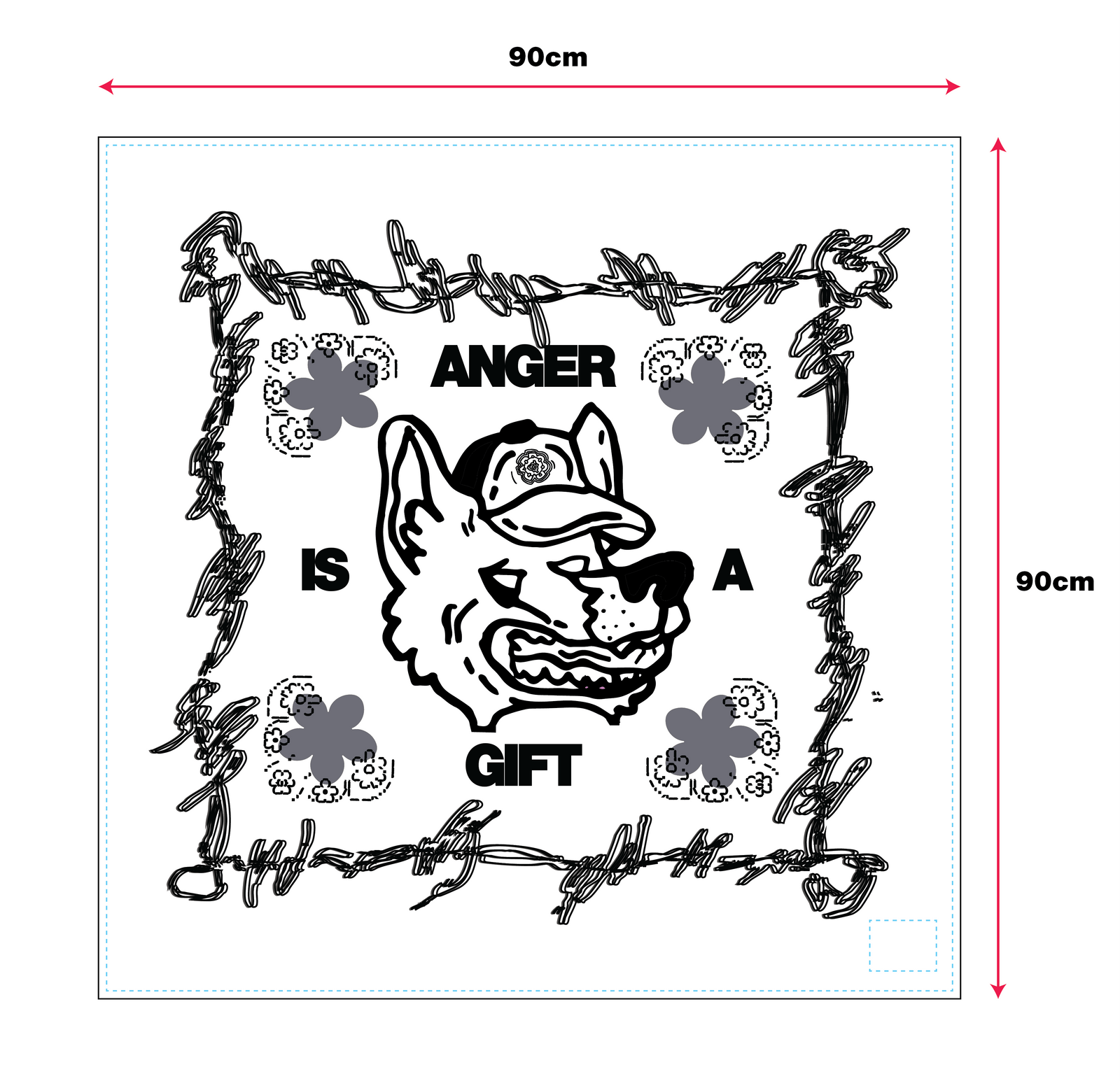 Measurement specs for SOLDIER RAG BANDANA